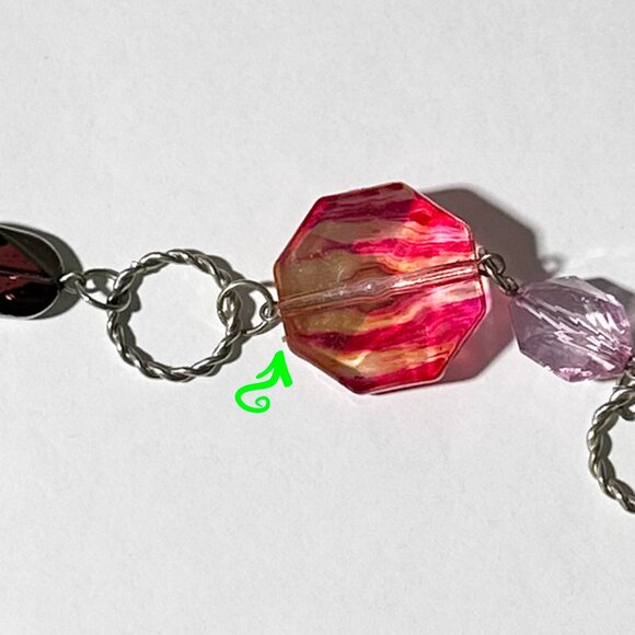 Single Strand Long Multicolored Beaded Necklace With Decorative Metal Circles - Picture 10 of 12